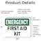 Signmission First Aid Kit, 10 in W x Rectangle, Vinyl Decal OS-2PACK-EM-D-710-L-10376 - alternate 5